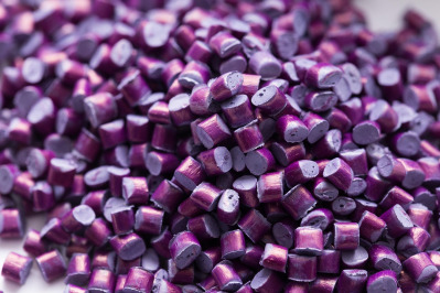 Polymer resin granules close-up